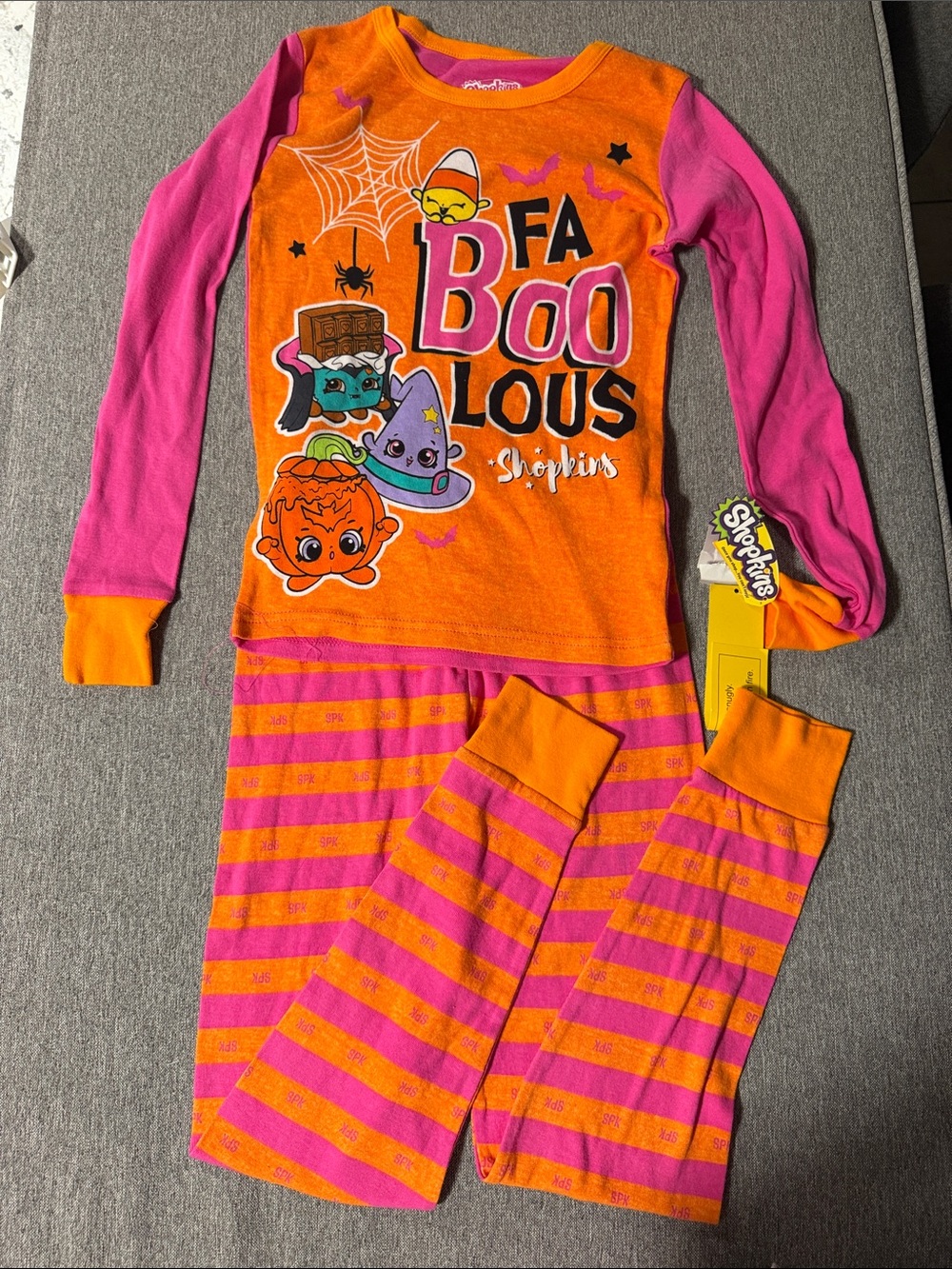 Shopkins Orange & Pink 'Fa Boo Lous' Halloween Pajama Set